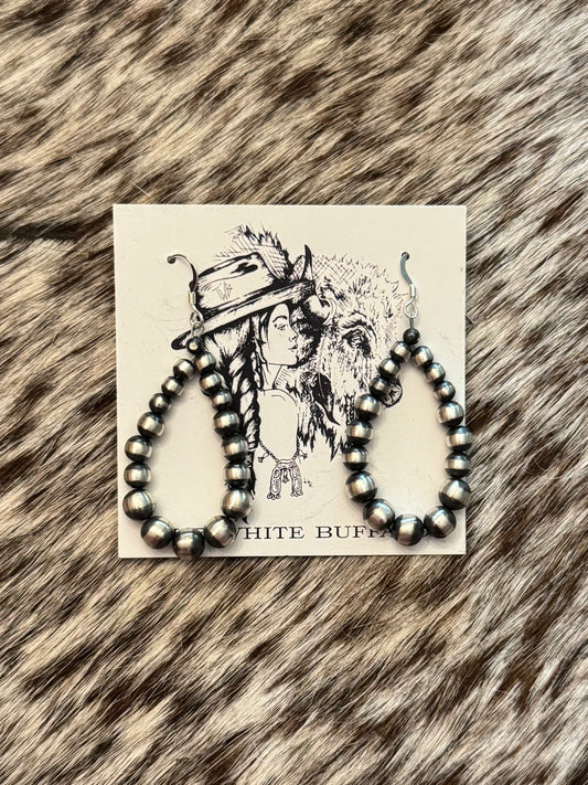 Navajo Pearl Hoops