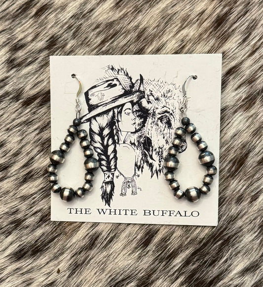 Navajo Pearl Hoops