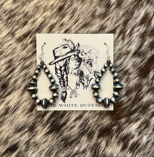 Navajo Pearl Hoops