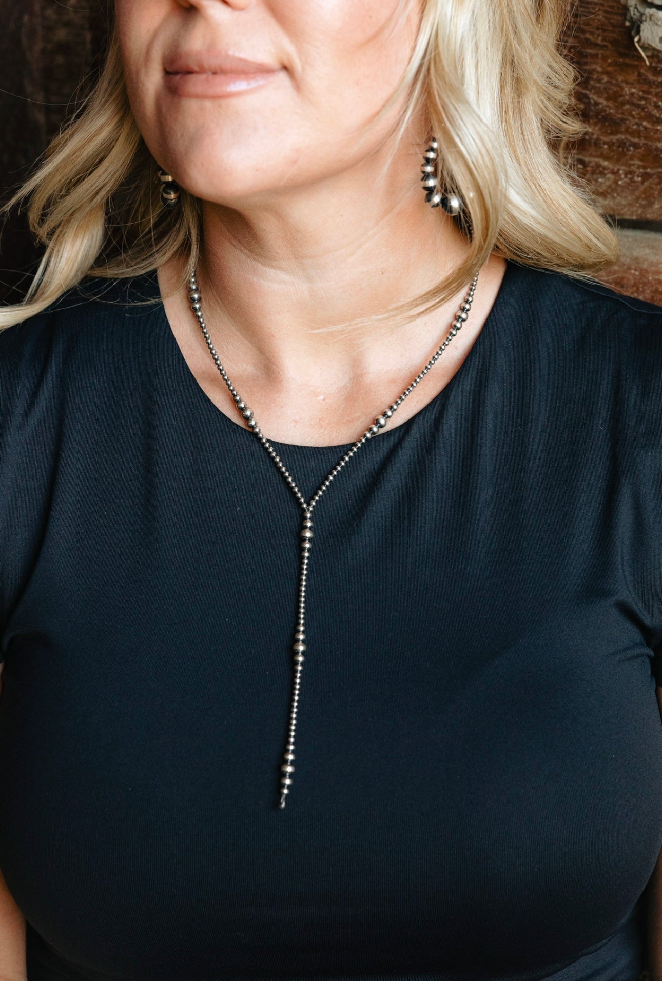 Mixed Graduated Navajo Pearl Lariat