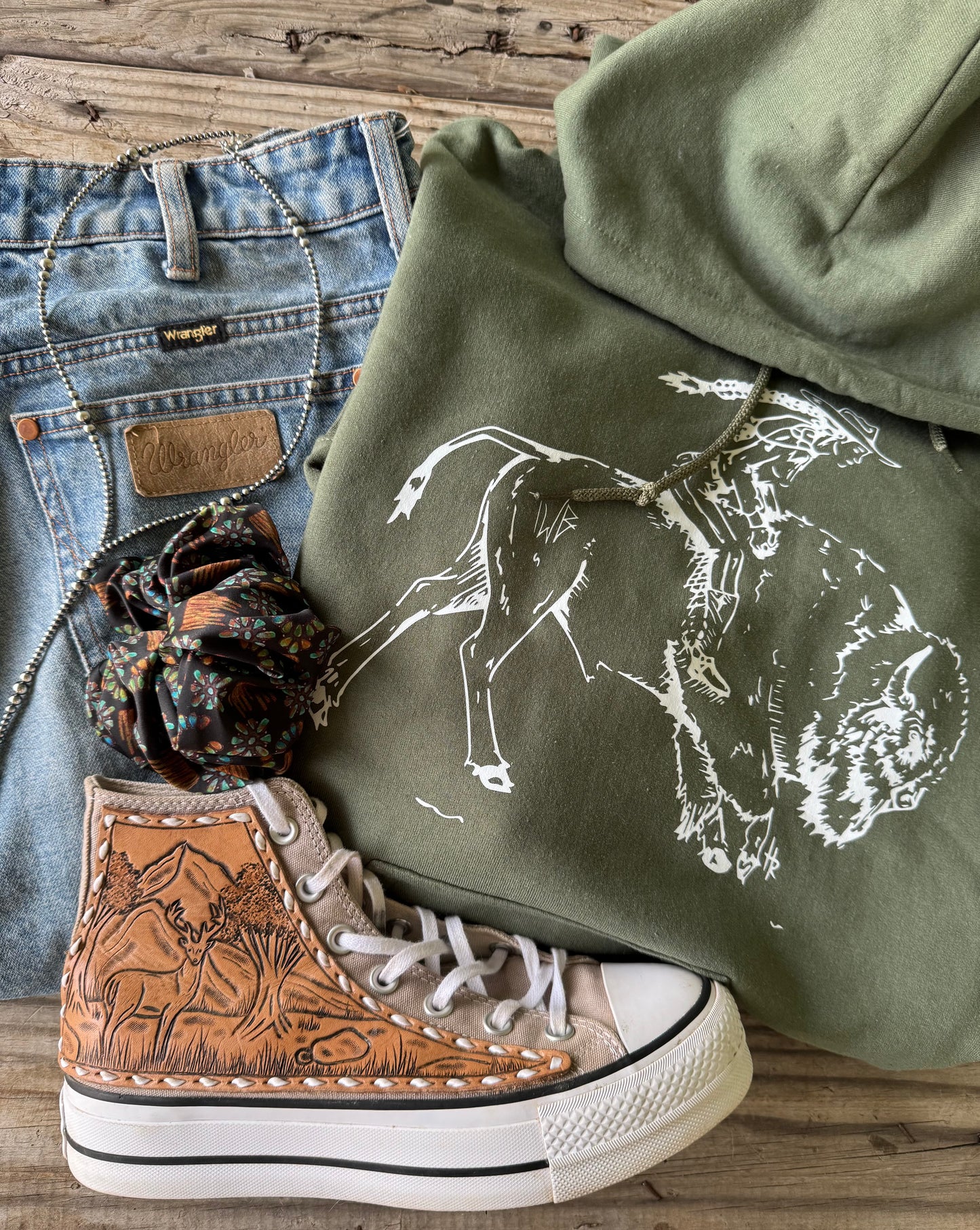 Girl on a Buffalo Hoodie