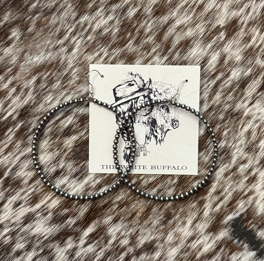 Navajo Pearl Hoops
