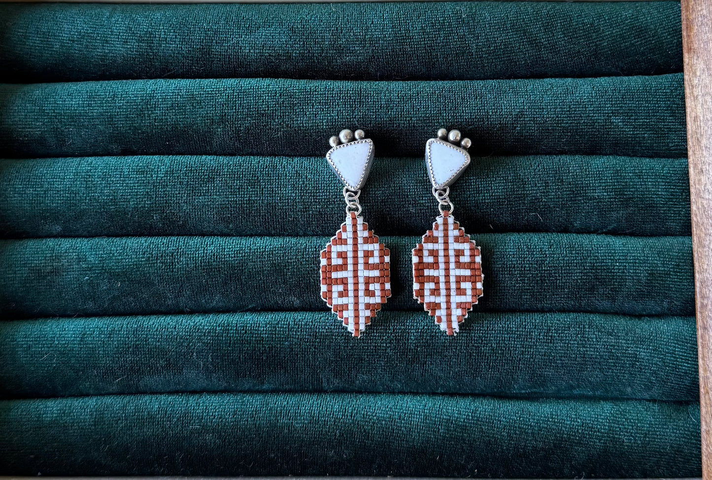 White Buffalo Beaded Dangles