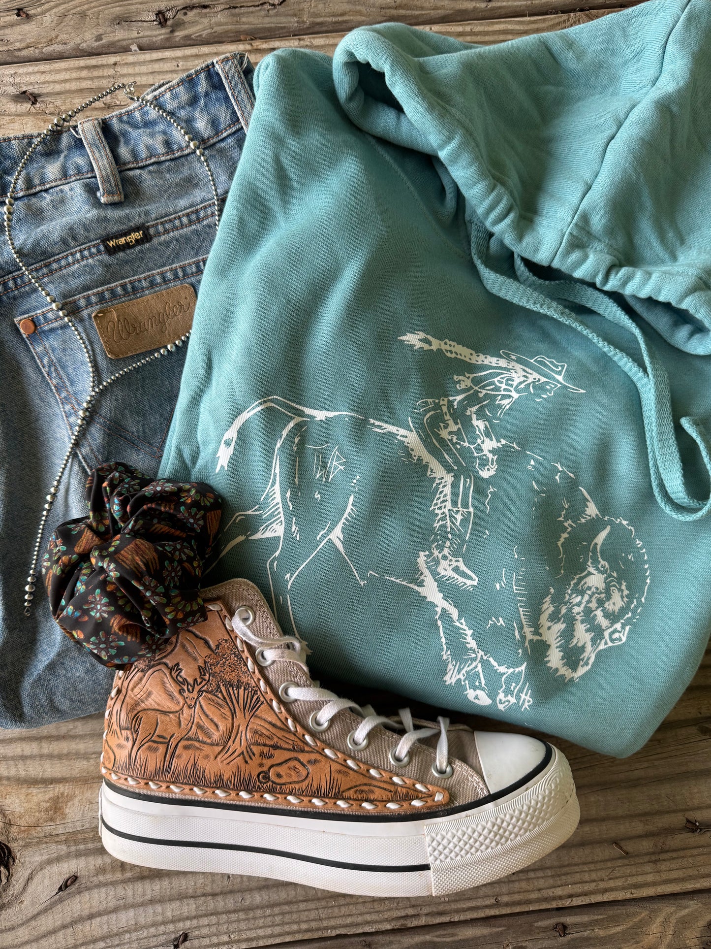 Last one! Large Girl on a Buffalo Hoodie