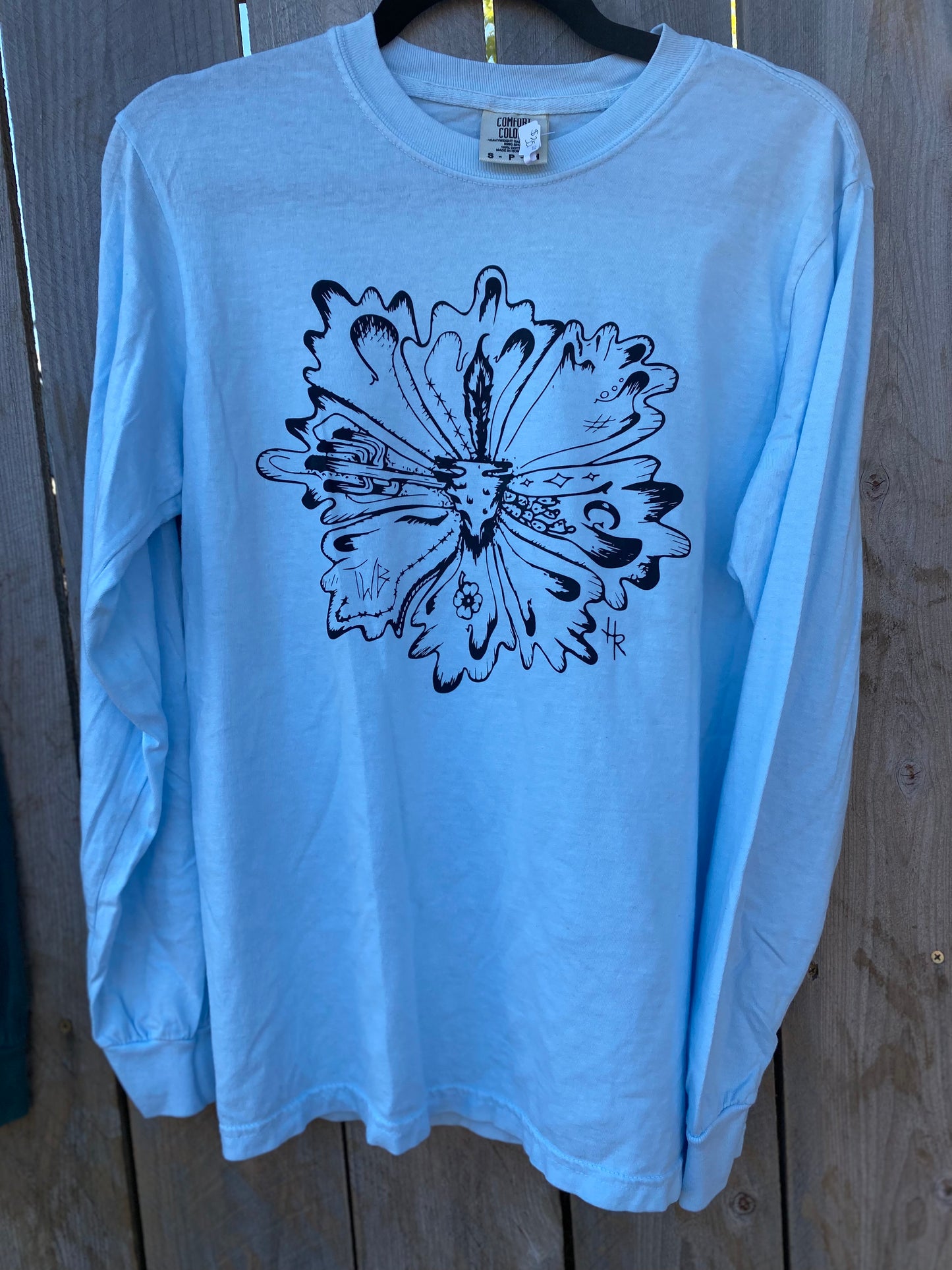 Flower Light Blue Long Sleeve