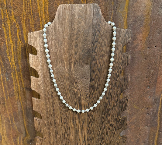 White Pearl w/ Rondelle Bead Necklace