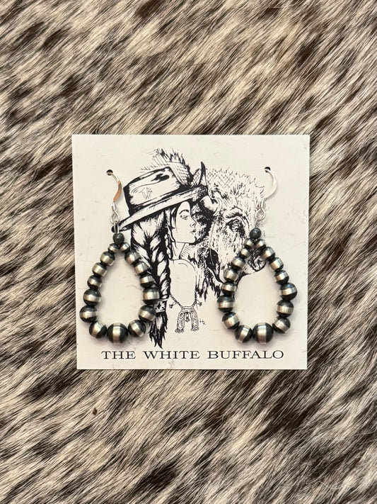 Navajo Pearl Hoops