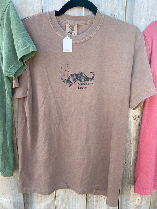 Mustache Lover Brown Tee