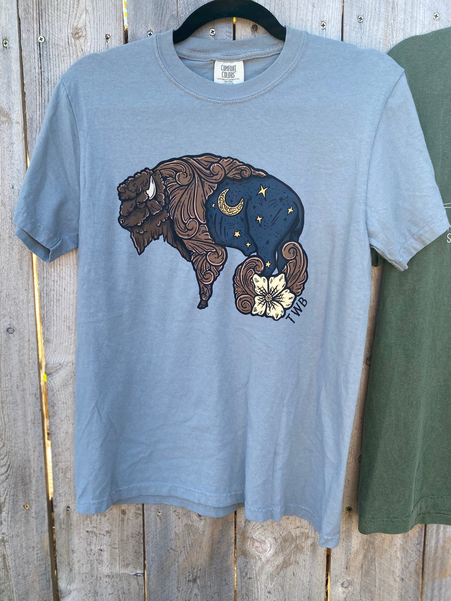 Grey and Navy Buffalo Tee