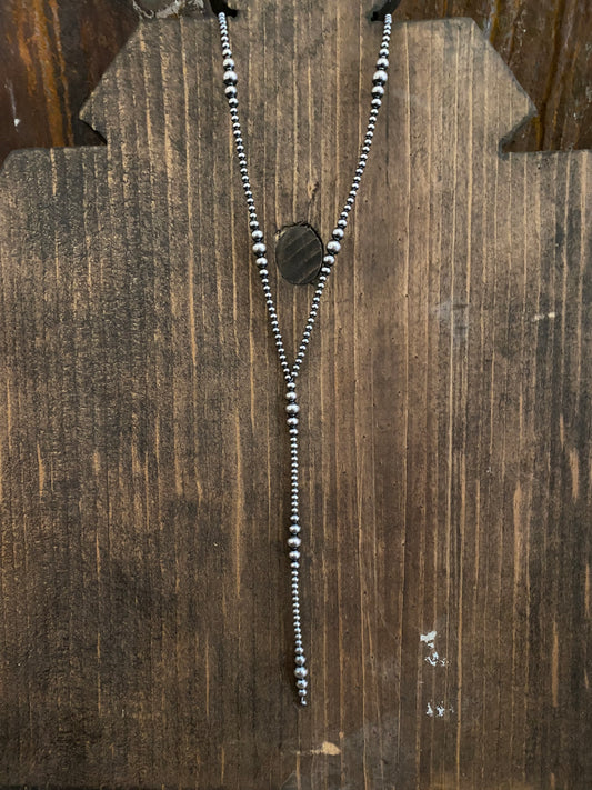 Graduated Navajo Pearl Lariat Necklace