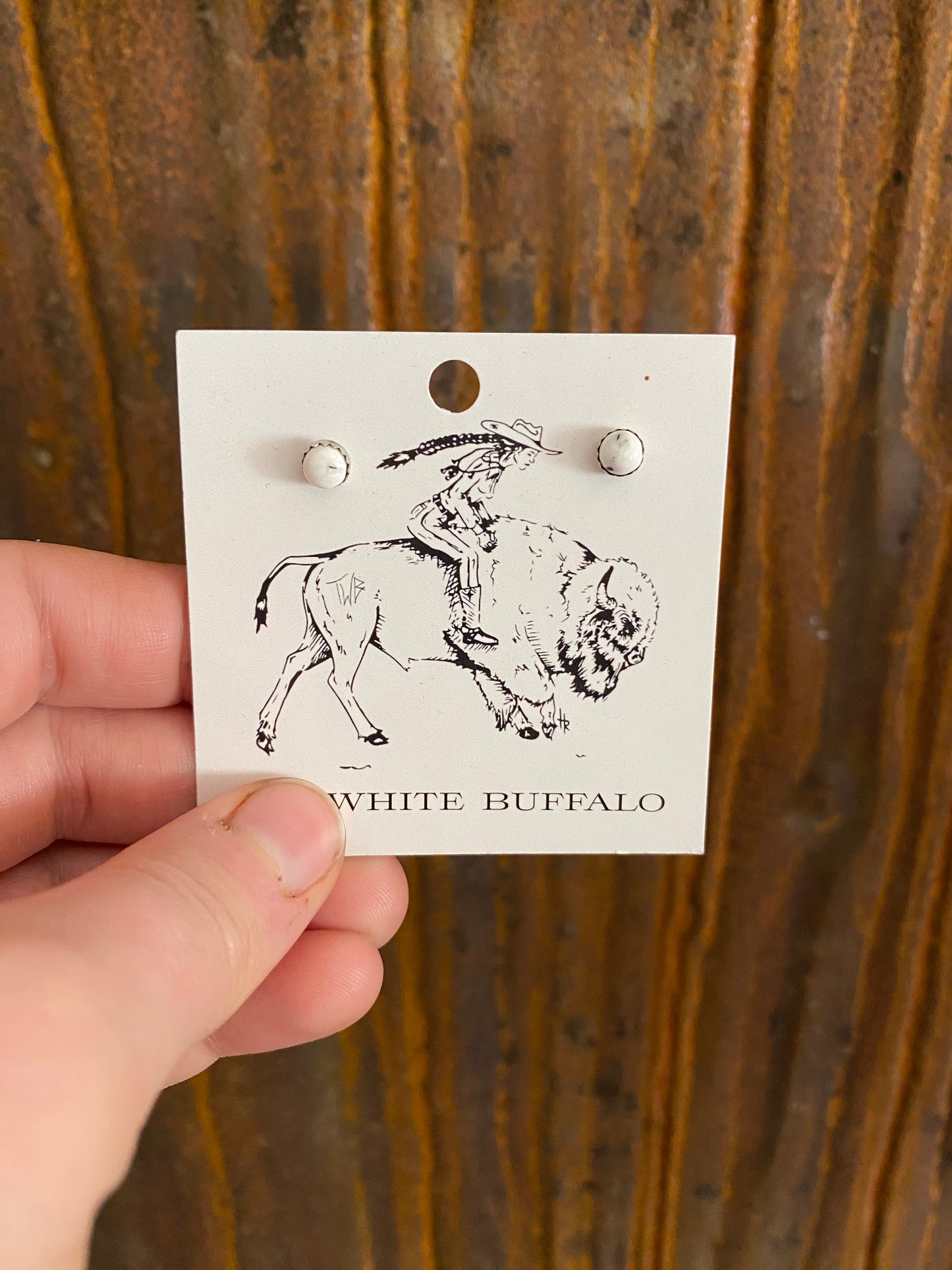 5mm White Buffalo Studs